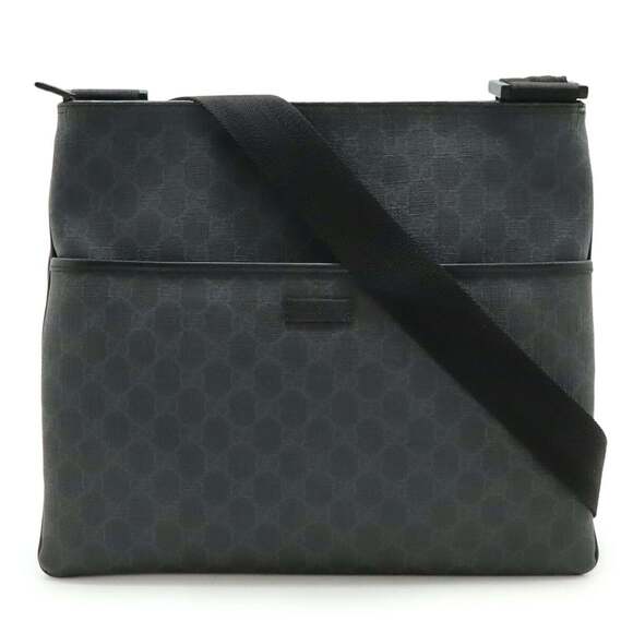 GUCCI Authentic Black Leather Shoulder Bag